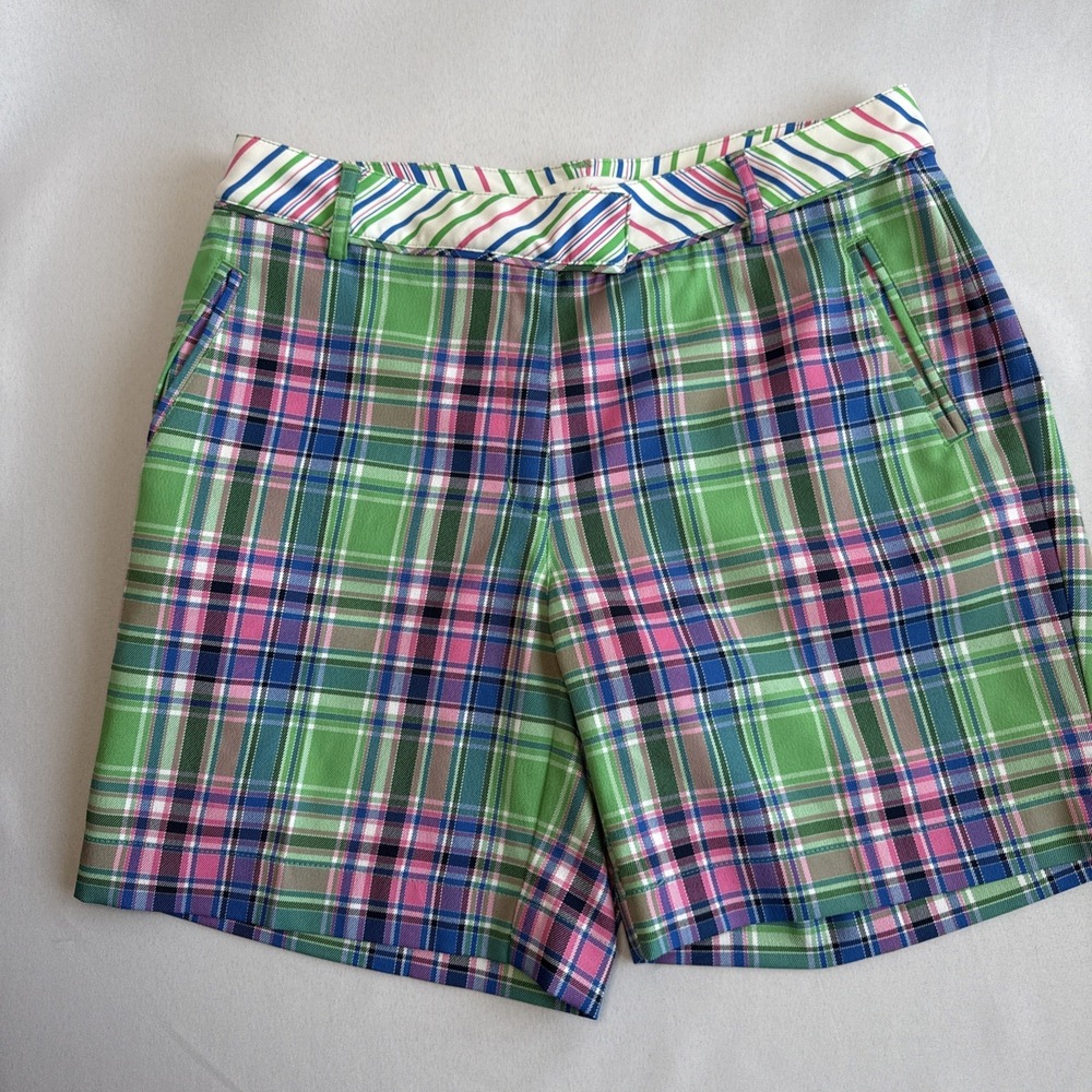 LADY HAGEN Pastel‎ Plaid Golf Tennis Shorts Women's Size 8